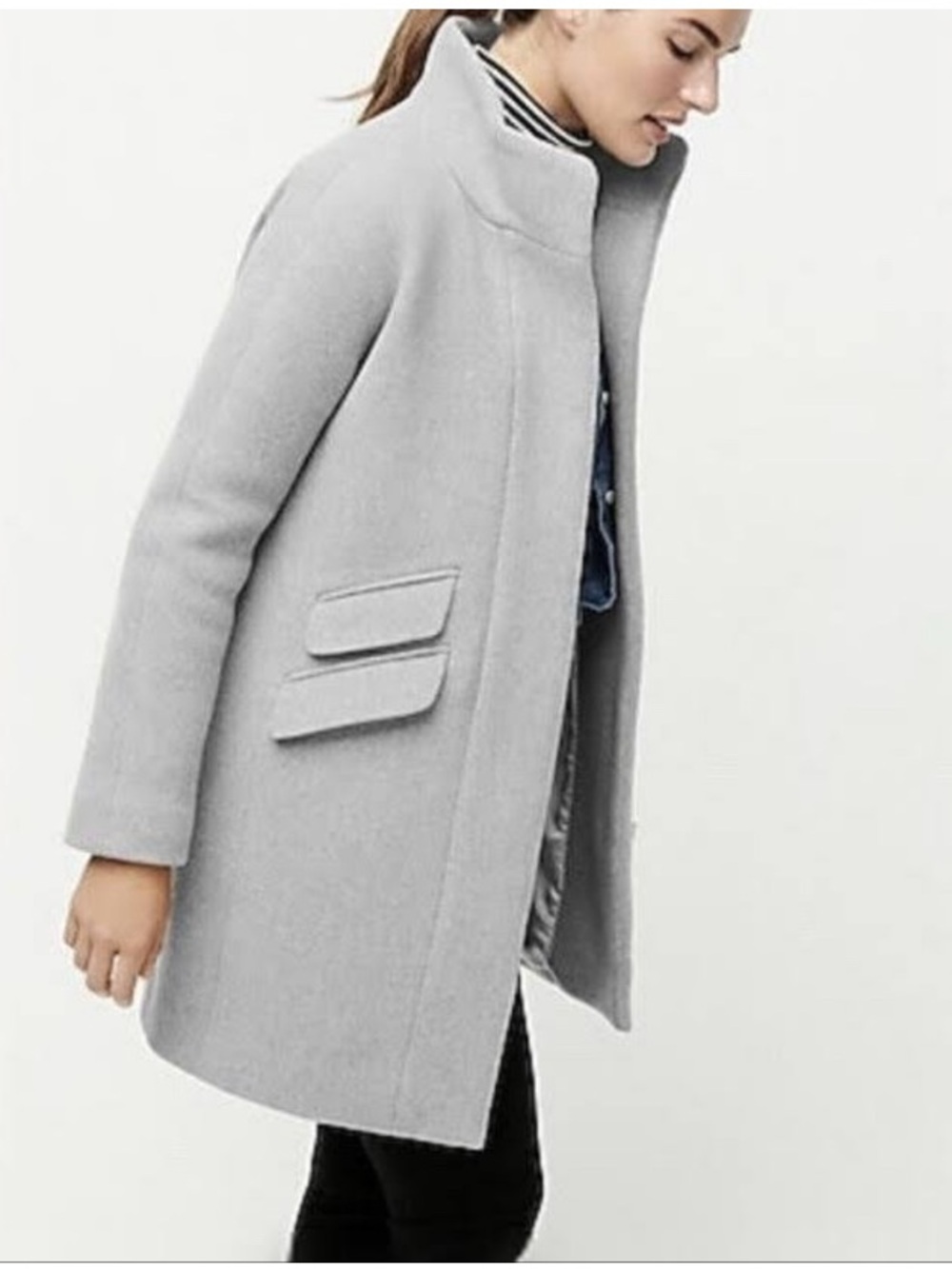 J. Crew Light Gray Wool Pea Coat
